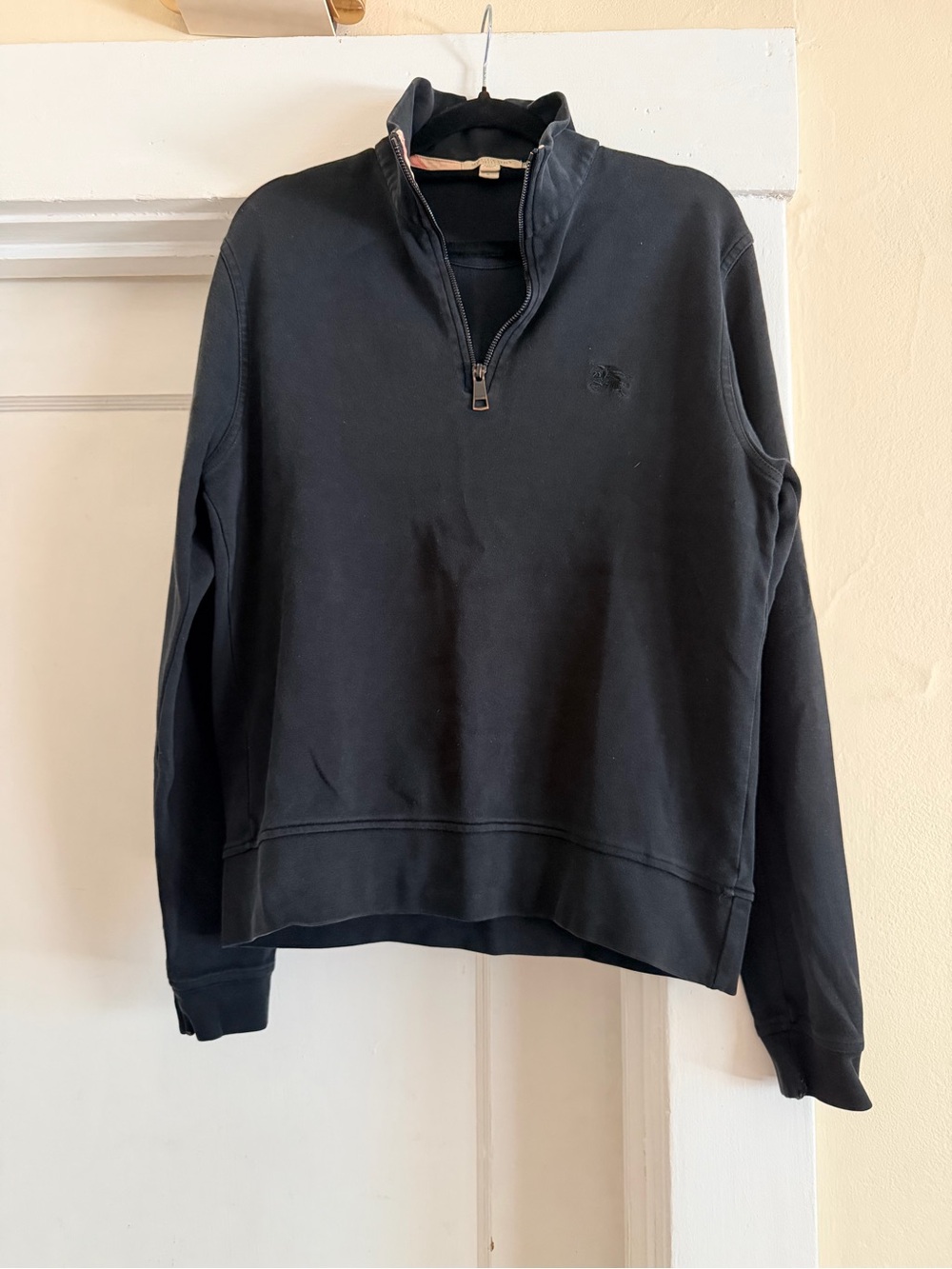 Burberry Black Men’s Quarter-Zip Sweatshirt Pullover